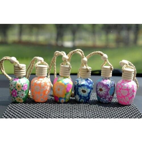 10ML 30pcs/lot Liquid Refillable Cork Bottle, Glass Car Hang Pendant Decoration, Small Beautiful Portable Perfume Container