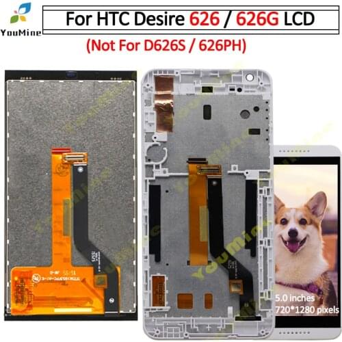 100% tested For HTC Desire 626 626G LCD Display Touch Screen Digitizer Assembly + tools For HTC 626 lcd with frame Replacement