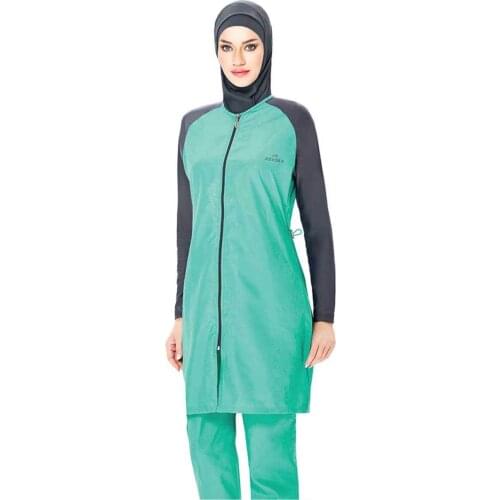 1060 green Full Off Women Hijab Swimwear Turkish' Muslim Swimsuit Burkinis Modest Clothing Islamic Long Sleeves Hijab Full Cove