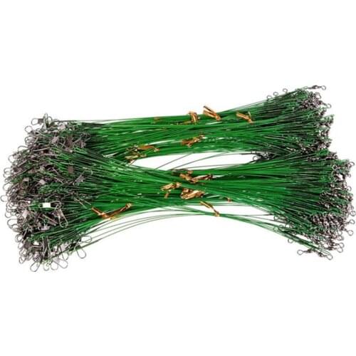 20pcs/lot Anti Bite Steel Fishing Line 15cm-30cm Steel Wire Leader With Swivel Fishing Lead Trace Wire Accessories Pesca