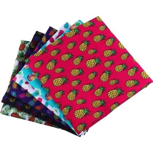 50*145CM pineapple pattern100 percent cotton fabric for Tissue Kids Bedding home textile Textile for Sewing Doll Dress