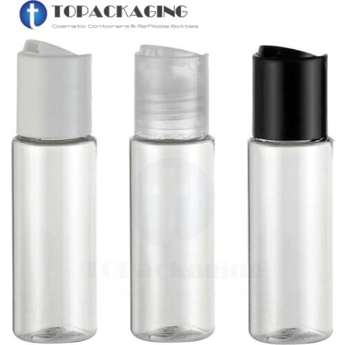 50PCS*20ML Press Screw Cap Bottle Empty Plastic Cosmetic Container Transparent Makeup Shampoo Essence Oil Serum Refillable