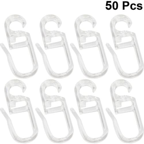 50pcs Bed Curtain Special Hook Accessories Curtain Hanging Ring Curtain Roll Universal Curtain Sliding Curtain Hooks for Home