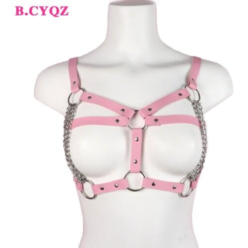 B.CYQZ Lingerie Bondage Cage Straps Harness Woman Leather Sexy Gothic Costume Belts Underwear Fashion Suspenders Garter Body