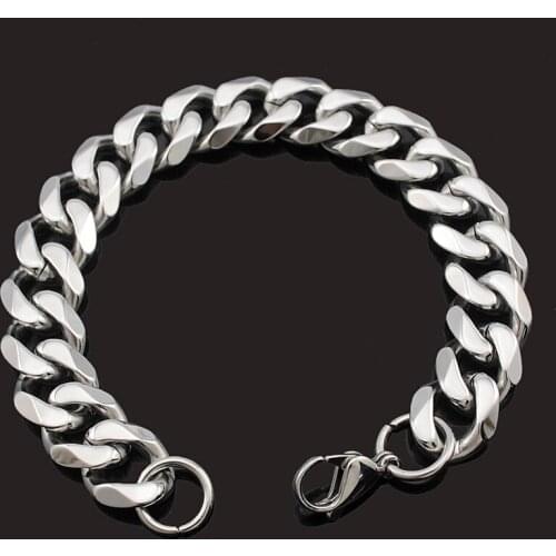 Dolaime Boys Chain,Stainless Steel Cool Silver Color Bracelets for Men Wholesale Link HipHop Jewelry 2017 New arrival GB227