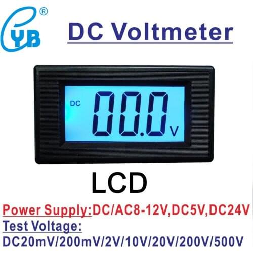 YB5135D LCD Digital Voltmeter DC 200mV/2V/20V/200V/500V DC Voltage Meter Volt Panel Meter Voltage Monitor Volt Meter Voltmetre