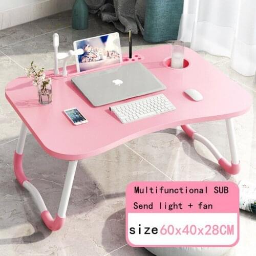 Home Folding Laptop Desk for Bed & Sofa Portable Lap Desk Study and Reading Bed Top Tray Table Four Lift