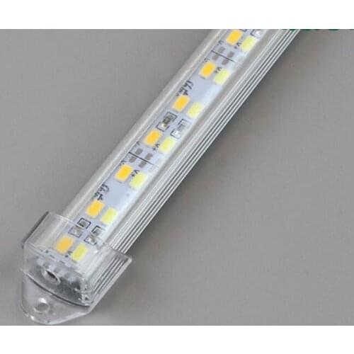 50pcs 50cm DC24V 12v Double Row LED Hard Rigid Strip Bar Light U Aluminum Slot Warm white White Double Color mix Red Green Blue
