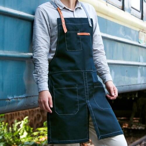 Apron Korean fashion personalized custom LOGO hairdresser milk tea shop cafe workwear flower shop men and women restaurant
