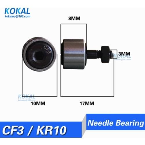 [CF3]1PCS minisize CF KR Cam Follower Needle Roller Bearing Needle Roller CF3 KR10 KRV10 Wheel And Pin Bearing M3*10mm