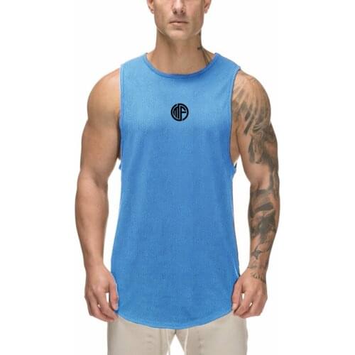 New Fitness Casual Mens Workout Mesh Tank Top Summer Fashion Singlet Quick Dry Vest Running Sport Bodybuilding Sleeveless Shirt