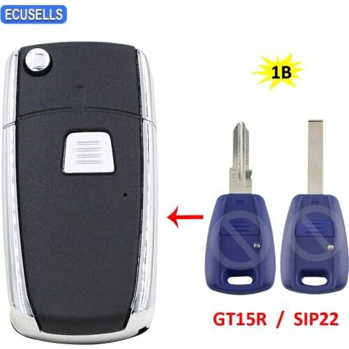 Modified Folding Flip Remote Key Shell Case 1 Button Smart Car Key Housing Cover for Fiat Punto Bravo Doblo GT15R Uncut Blade