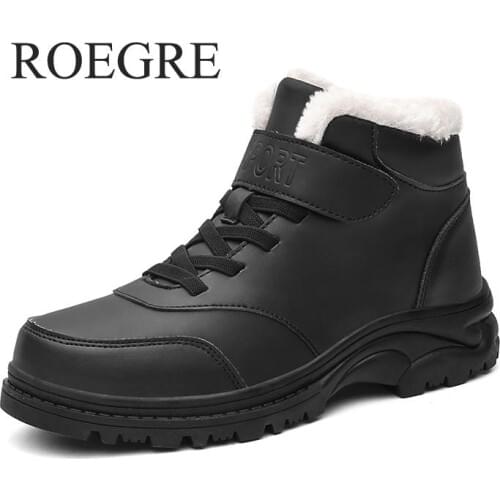 Men Boots Winter With Fur 2019 New Warm Snow Boots Men Winter Boots Work Shoes Men Footwear Fashion Rubber Ankle Shoes 36-45