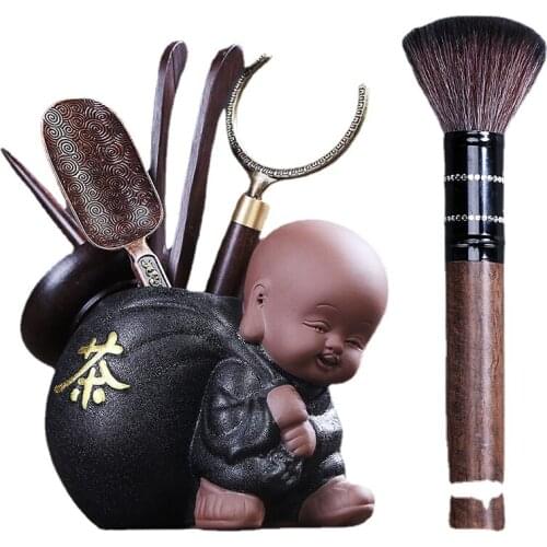 Young monk tea ceremony accessories set tableware clamp needle ceramic pot tea spoon filter tool desktop tea set