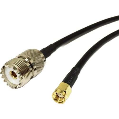 New RP-SMA Male Plug (female pin) To UHF Female Jack SO239 RG58 Coaxial cable Pigtail 50CM/100CM/200CM Adapter