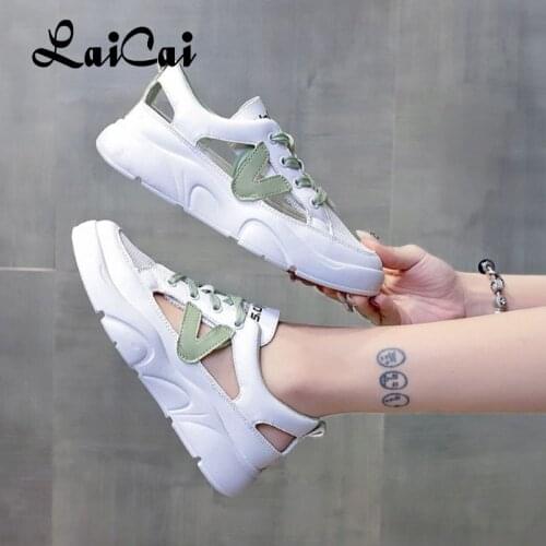 2021new Summer White Shoes Womens All-Match Internet Celebrity Leisure Pump Sports Sandals walking and running Flat Fashionable