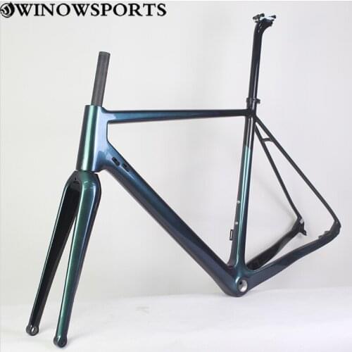 New chameleon Flat Mount disc brake carbon gravel bike frame frame weight 1050±40g Fork offset 45mm carbon cyclocross bike frame