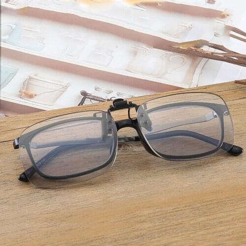 New Portable Clip Reading Glasses Transparent Lens Clip Eyeglasses Men Women Flip up Anti-Blue Light Reading Glasses +1.0 To +4