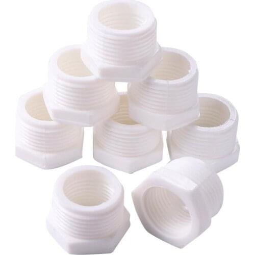 Plastic hose connector hexagonal thread bushing 1/2" internal thread to 3/4" external thread joint BSPT thread adapter 5 Pcs