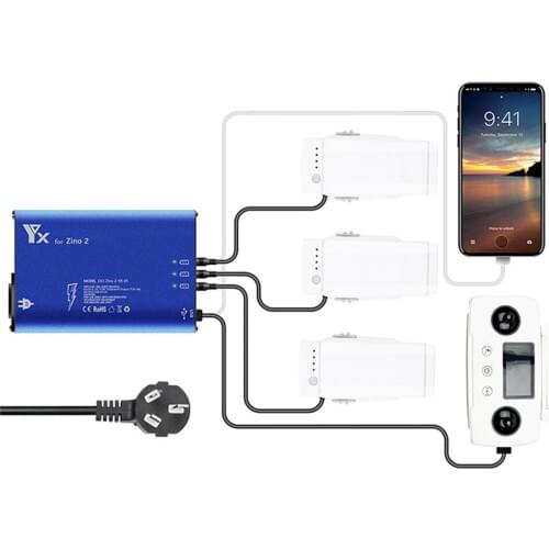 Portable Drone Battery Charger for Hubsan Zino2 Replacement Battery Charge Multi-charger for Hubsan Zino2 Drone Accessories
