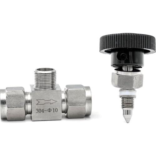Adjustable Needle Valve O.D 3 4 6 8 10 12 Mm 3/8" 1/2'' Inch Tube Kitchen Shutoff Compression Switch Fifing 304 Acid Set Crane