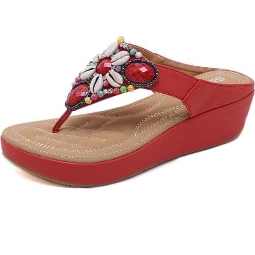 Flip flops woman summer clip toe sandals beach shoes women brand design wedges sandals breathable sandalias women sandals 2020