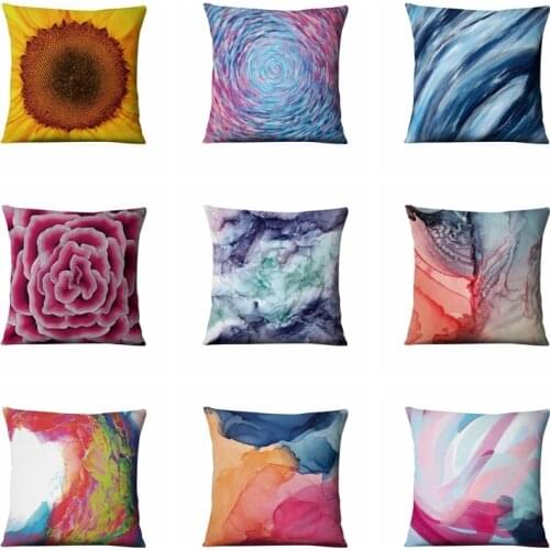 Super Soft Velvet Cushion Abstract Watercolor Art Cushion Decorative Pillow Home Pillow Decoration Sofa Throw Pillow Almofadas