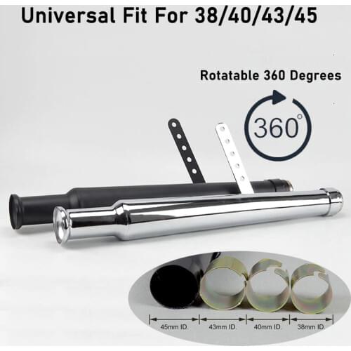 Universal Chrome Motorcycle Mufflers Silencer Motorbike Exhaust Pipe Megaphone Style For Chopper Bobber Cafe Racer