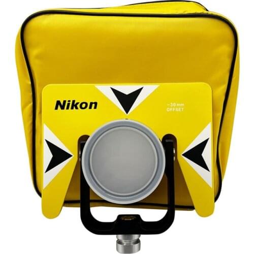Yellow single prism for Nikon total station survey tool Prism constant -30 /0mm 5/8x11 female thread with soft bag