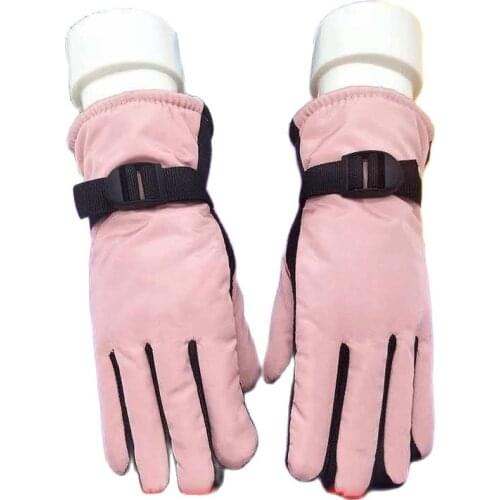 Winter Polyester Gloves For Boys Girls Fashion Warm And Velvet Ski Gloves Anti-Skid Windproof Thickened Childrens Outdoor Mitts