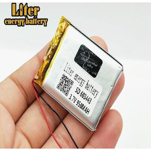 1/2/4Pcs 603443 3.7V 950mah Lithium polymer Rechargeable Battery with Protection Board For Bluetooth GSP Digital Products
