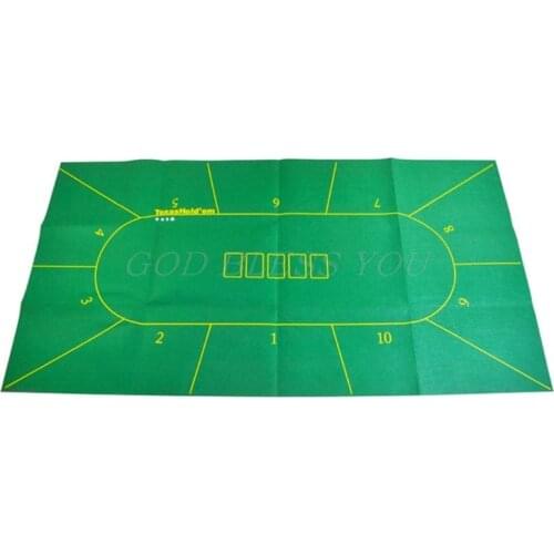 1pc 180*90cm Poker Table Cloth Texas Hold'em Poker Layouts Tablecloth Felt 10 Players Poker Mat / Tapis Poker Drop Shipping