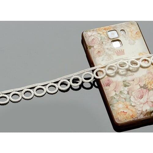 1Yards 2020 High Quality Latest French Cotton Lace Fabric Sewing Wedding Circle Lace Fabrics Bridal Lace Ribbon Trim encajes BX4