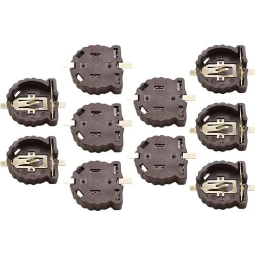 10PCS CR1220 SMD Button Cell Battery Socket Holder Case Box CR-1220 3V Button Battery Holder Case