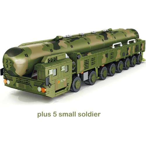 1149pcs 4d military DF-41 Intercontinental strategic missile Diecasts truck model building block toys boys kids gift