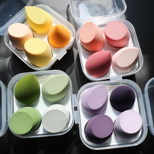 4pcs Soft Face Cosmetic Puff Liquid Foundation Concealer Powder Smooth Makeup Sponge Dry Wet Use Puff Make Up Beauty Tools