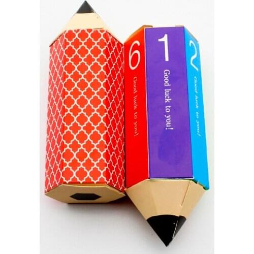 50PCS Pencil Shape Candy Box Wedding Gift Packaging Baby Shower Kid Birthday Party Favor Paper Halloween Box Pumpkin Cookie Box