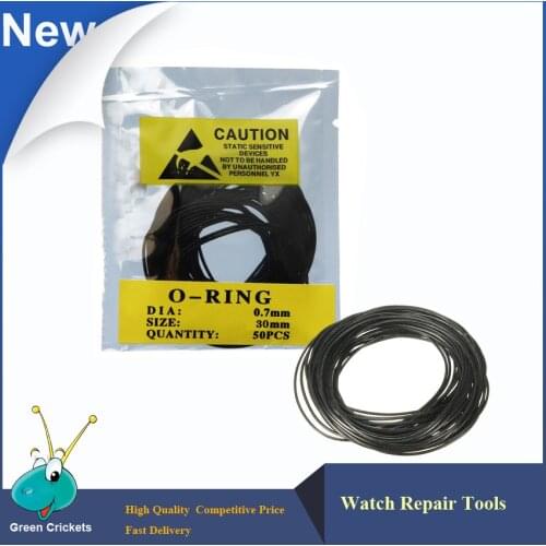 50psc/bag 0.7mm dia 30mm size Watch Seal Washers for watch case,O-Ring Rubber Waterproof Gaskets Ring