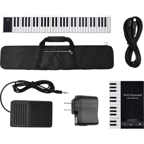61 Keys Digital Electronic Piano Keyboard MIDI Output 128Tones 128 Rhythms 14 Demo Songs Recording Programming Playback Tutorial