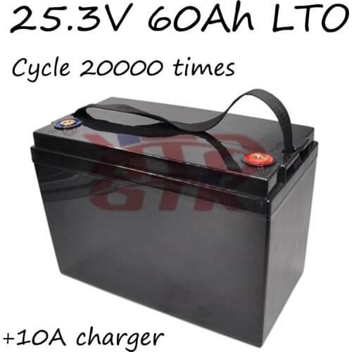 11S LTO 60Ah lithium titanate battery pack 24V 25.3V BMS built in for inverter RV EV solar panel Security equipment Tourist boat