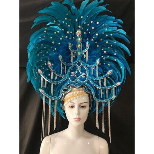 Latin dance Samba accessories Fashion exquisite headdress feathers Delicate dance shows accessories