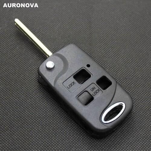 AURONOVA New Upgrade Folding Key Shell for Lexus IS GS ES LS RX IS200 3 Buttons Remote Car Key Case DIY