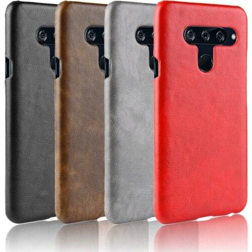 For LG V 40 ThinQ Case Litchi Pattern Hard PC+PU Leather Back Cover Case for LG V40 ThinQ Thin Q Hard Cover Protector