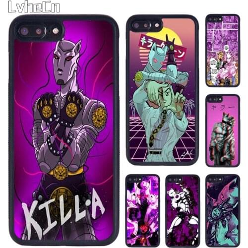 LvheCn Killer Queen Kira Jojos Bizarre Adventure Phone Case For iPhone 5 SE 6 7 8 Plus 11 12 Pro X XR XS Max galaxy S8 S9 S10