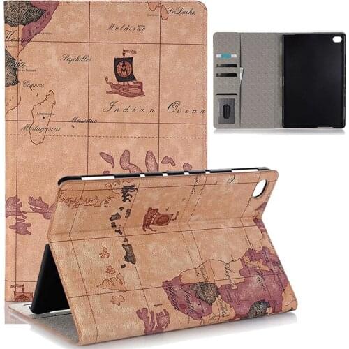 Print Map Coque For Huawei Mediapad M5 Lite 10.1 BAH2-W19/L09/W09 Case Card Slot Leather PU Stand Cover For Huawei M5lite Case