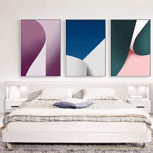 Canvas Posters Abstract Geometry morandi Style color Three-dimensional Wall Art Painting Unframed For Home Living Room Decor