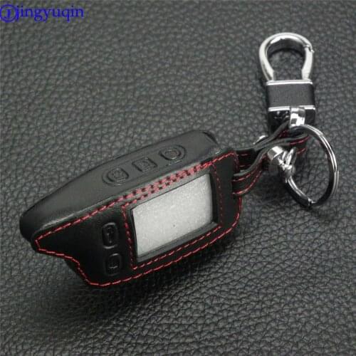 Jingyuqin 5 Buttons Remote Leather Case Key Chain Cover Proctor For Tomahawk TW9010 TW9030 TW9020 Control Keychainf Styling