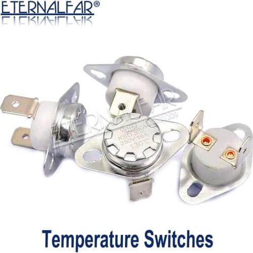KSD302 16A 45 65 85 92 150 C Degrees Ceramics Bent foot Thermostat Normally Open Closed Temperature Switch Temperature Control