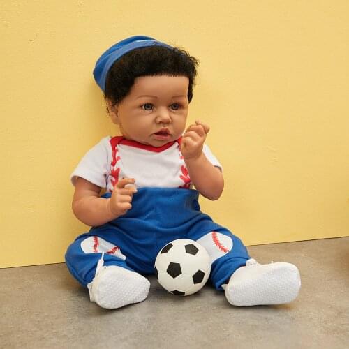 Hoomai 58cm Cool football boy Reborn Baby Dolls Silicone Soft Body Fashion Boneca Reborn For Kids Christmas Gift