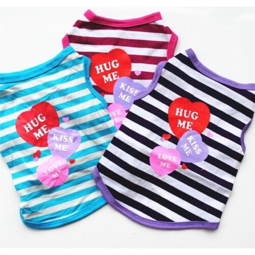 Summer Pet Dog Clothes Cotton Striped Vest T Shirt Dog Clothing for Dogs Puppy Outfit Shirt Small Pet Chihuahua Clothes